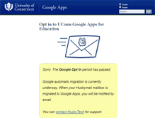 Tablet Screenshot of optin.google.uconn.edu