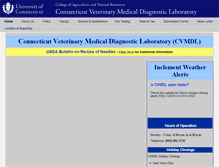 Tablet Screenshot of cvmdl.uconn.edu